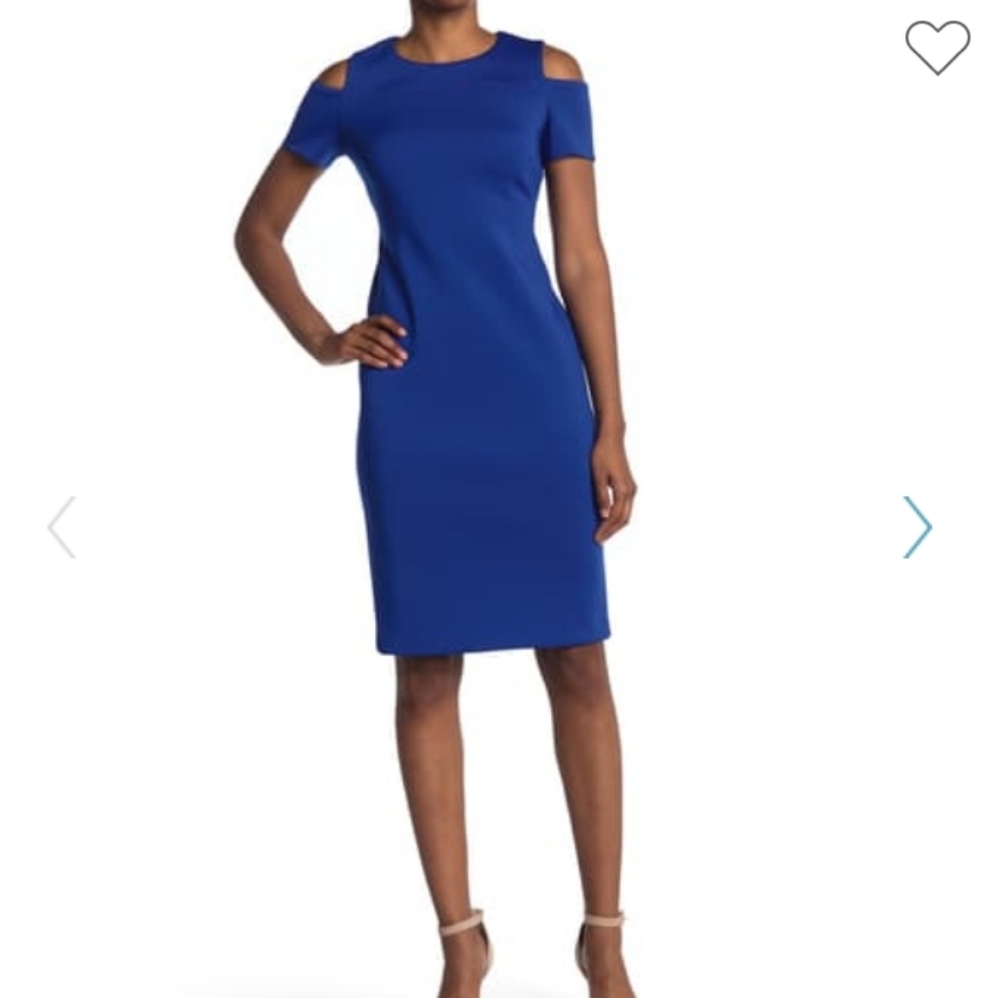 Calvin Klein cold shoulder sheath dress